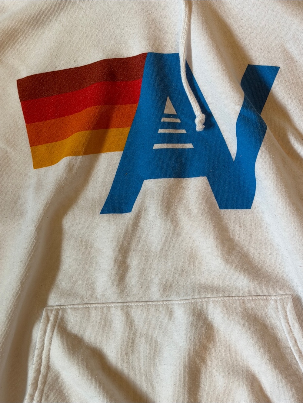 Aviator Nation White Hoodie with Colorful 'AV' Logo - Picture 3 of 14